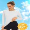 KINGFEN Women UPF 50+ Sun Protection Clothing Cozy Pastel Pullover Loose Long Sleeve Workout Tops for Women Uv Protection Outdoor Activities Shirt Running Shirts Women White Medium view 3