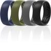 ThunderFit Men's Patterned Silicone Rings, 8mm Wide 2.2mm Thick Rubber Bands,Variety Multipack 1,4,7 view 1