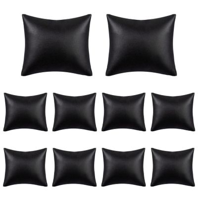 AUEAR, 10 Pack Black PU Leather Watch Pillows Jewelry Display Pillow Bracelet Bangle Cushion Organizer for Gift Box