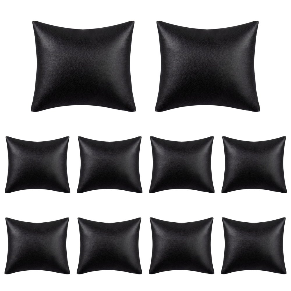 AUEAR, 10 Pack Black PU Leather Watch Pillows Jewelry Display Pillow Bracelet Bangle Cushion Organizer for Gift Box