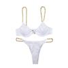 AIBEARTY Women's Sexy Metal Chain Strap Bikini Set 2 Piece Swimsuit Bathing Suit White view 1