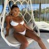 AIBEARTY Women's Sexy Metal Chain Strap Bikini Set 2 Piece Swimsuit Bathing Suit White view 3