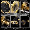 Sougayilang Trolling Reel Saltwater Level Wind Reels, Drag Reels Boat Fishing Ocean Fishing for Sea Bass Grouper Salmon-SHA30-Golden view 4