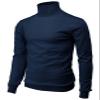 H2H Mens Casual Slim Fit Pullover Sweaters Knitted Turtleneck Cable Patterned Thermal Navy US S/M (CMOSWL068) view 1