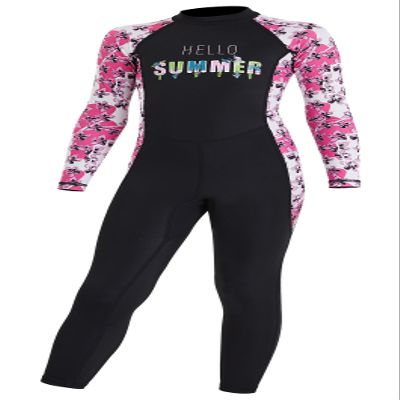 Girls Sunsuit One Piece Full Suit Swimsuit Rash Guard Soft Sun Protective Long Sleeve Bodysuit Swimwear Black XL