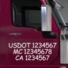 USDOT, MC & CA (CHP) Number Decal Sticker Lettering (Set of 2) view 1