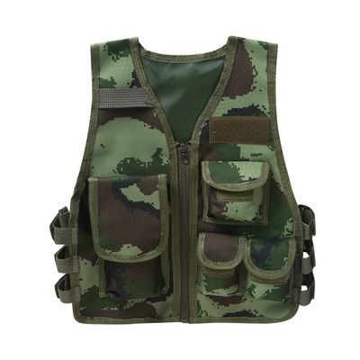iiniim Kids Children Adjustable Combat Training Vest Outdoor Security Guard Waistcoat for CS Field Multi Pockets Army Green Under The Age of 7