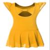 Girls Ballet Dance Leotards with Flutter Sleeve Petal Skirt and Bowknot Back(YW3033-XL-28) view 2
