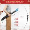 Procener 40" Bow and 28" Arrow Set for Kids, Archery Beginner Gift with 9 Arrows 2 Target Face, 1 Arm Guard and 1 Quiver, 18 Lb Recurve Bow Kit for Teen Outdoor Sports Game Hunting Toy (Black) view 3