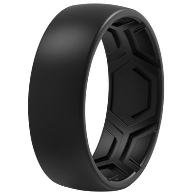 ThunderFit Men's Patterned Silicone Rings, 8mm Wide 2.2mm Thick Rubber Bands,Variety Multipack 1,4,7