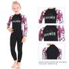 Girls Sunsuit One Piece Full Suit Swimsuit Rash Guard Soft Sun Protective Long Sleeve Bodysuit Swimwear Black L view 2