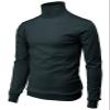 H2H Mens Casual Slim Fit Pullover Sweaters Knitted Turtleneck Cable Patterned Thermal Charcoal US L/XL (CMOSWL068) view 1