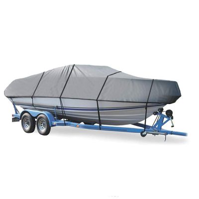 SBU Grey Boat Cover Compatible for CRESTLINER Fish Hawk V14 O/B 1989, Trailering Storage Mooring