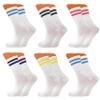 AWS/American Made Tennis Crew Socks for Women Extra Thin Cotton Athletic Striped Socks 6 Pairs Shoe Size 5-10 (Style 1) view 1