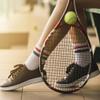 AWS/American Made Tennis Crew Socks for Women Extra Thin Cotton Athletic Striped Socks 6 Pairs Shoe Size 5-10 (Style 1) view 2