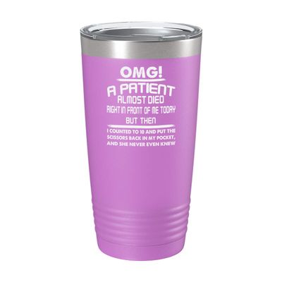 BeeTeeStore Medical Assistant Tumbler with Funny Humor Quote - 20oz Light Purple Stainless Steel Vacuum Insulated Travel Coffee Cup for Healthcare Gifts