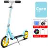 WRRAC-Trampolines Folding Kick Scooter Teens Adult Ride On Large 200mm Wheels Adjustable Height Shock Absorption Mechanism Rear Wheel Brake Bike-Style Grips,90kg Max Load view 1