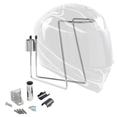 Doppelganger Helmet Hanger, Attaches to Steel Rack, Wall Mounted, DDS574-SL Silver (Polished), W 3.8 x D 8.1 x H 8.7 inches (97 x 204 x 220 mm)