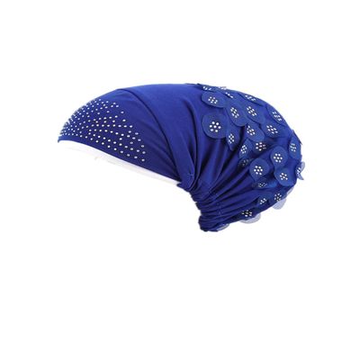 HZUX Turbans for Women Rhinestone Soft Head Headwear India Hat Hijab Scarfs Cap Navy