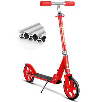WRRAC-Trampolines Kick Scooters Adult Featuring Quick-Release Folding System Foldable Trick Scooters with Shoulder Strap 200mm Big Wheels Aluminum Alloy Deck Support 90kg