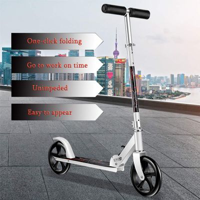 WRRAC-Trampolines Mini Lightweight Foldable Scooter Suitable for Ages 12+ Adult Commute School Run Shock Dampening System Freestyle Sports Kick Scooter Large 200mm Wheels