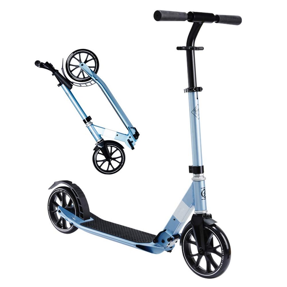 WRRAC-Trampolines Commuter Kick Scooter for Adults, Teens | Foldable, Lightweight | Height-Adjustable Shock Absorption Mechanism Large 200mm Wheels Smooth Ride Foot Scooter