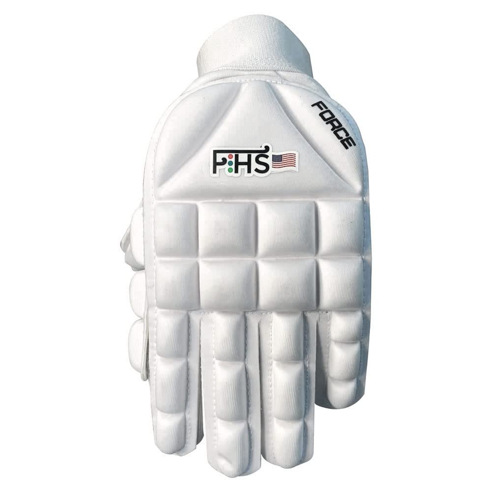 F HS Men's Field Hockey Gloves Force White Full Finger (Medium, Force - Full Finger)