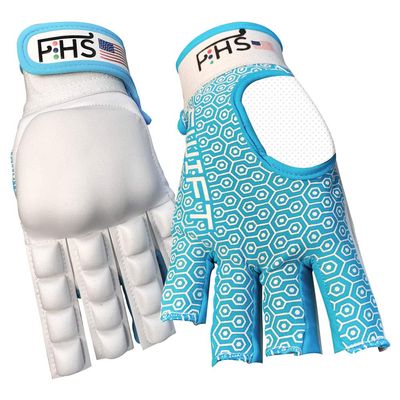 F HS Men's Field Hockey Glove Swift White Style Half Finger (Medium, Swift - Half Finger)