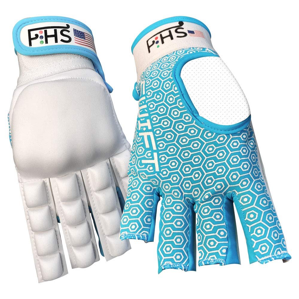 F HS Men's Field Hockey Glove Swift White Style Half Finger (Medium, Swift - Half Finger)