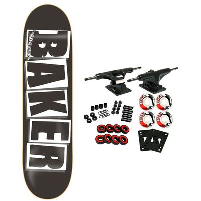 Baker Skateboard Complete Logo Black/White 8.475" OG Shape