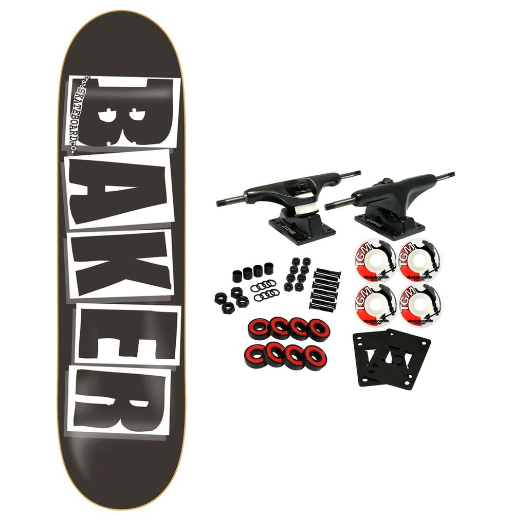 Baker Skateboard Complete Logo Black/White 8.475" OG Shape