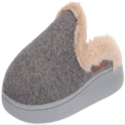 Dearfoams Women's Erin Quilted Microwool Scuff Slipper, Dark Heather Grey, Large