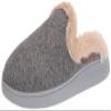 Dearfoams Women's Erin Quilted Microwool Scuff Slipper, Dark Heather Grey, Large view 1
