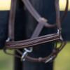 HORZE Warren Soft Adjustable Genuine Leather Horse Halter | Stainless Steel Hardware - Light Brown - Horse view 4
