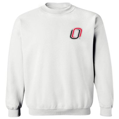 CornBorn Nebraska Omaha Mavericks Crewneck Sweatshirt - Trademarked O Logo - UNO Mavericks - White - XL