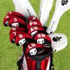 Craftsman Golf 11pcs Multi Color Skull Golf Club Neoprene Iron Head Cover Headcover Set Protector Cases (Red & Black) view 2