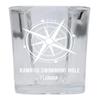 Ramrod Swimming Hole Souvenir 2 Ounce Square Shot Glass laser etched Compass Design view 1