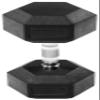 Fitvids Rubber Encased Hex Dumbbell in Pairs or Singles, Black view 2