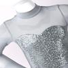 Alvivi Girls' Kids Sequins Gym Leotard Unitard Long Sleeves Jumpsuit for Figure Ice Roller Skating Ballet Dance Outfit Grey 6 view 3