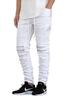 AIRNINE Men's Premium Twill Drop Crotch Jogger Pants S-5XL (Shirring_White, Small) view 1