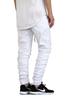 AIRNINE Men's Premium Twill Drop Crotch Jogger Pants S-5XL (Shirring_White, Small) view 2