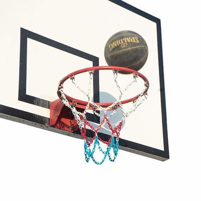 XingLi (White, Red and Blue) Outdoor Indoor All-Weather Thickening Net, Iron Chain Basketball Net Professional Standard Heavy-Duty Basketball Net