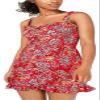 B. Darlin Womens Juniors Tie Shoulder Floral Slip Dress Red 1/2 view 1