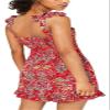 B. Darlin Womens Juniors Tie Shoulder Floral Slip Dress Red 1/2 view 2