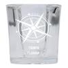 Tampa Souvenir 2 Ounce Square Shot Glass laser etched Compass Design view 1