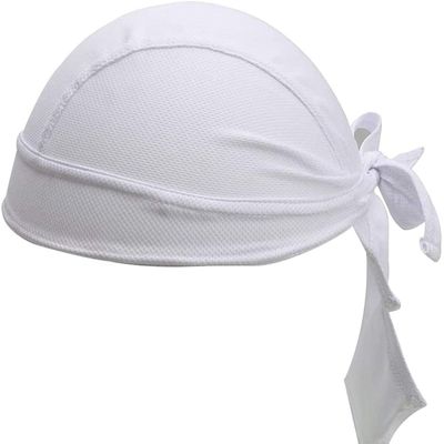 Cycling Skull Cap Sweat Wicking Beanie Cap Doo Dew Rags Anti-UV Bandana Head Wrap Helmet Liner White