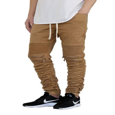 AIRNINE Men's Premium Twill Drop Crotch Jogger Pants S-5XL (Shirring_Wheat, 5X-Large)