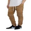 AIRNINE Men's Premium Twill Drop Crotch Jogger Pants S-5XL (Shirring_Wheat, 5X-Large) view 1
