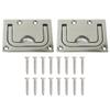 ApplianPar Boat Marine Locker Hatch Latch Cabinet Flush Mount Lifting Ring Stainless Steel Hidden Recessed Furniture Square Flush Pull Ring Handles Pack of 2 with Mount Screws view 1