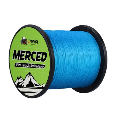 RUNCL Braided Fishing Line Merced, 8 Strands Braided Line - Proprietary Weaving Tech, Thin-Coating Tech, Stronger, Smoother - Fishing Line for Freshwater Saltwater (Blue, 65LB(29.5kgs), 300yds)